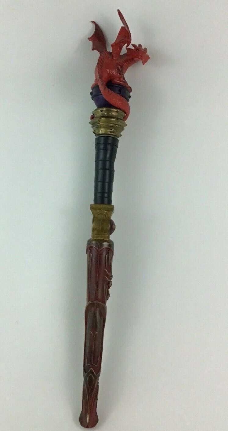 MagiQuest Red Gold Wand with Dragon Topper 18" Magic Quest Great Wolf
