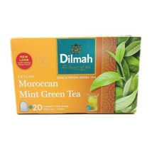 Ceylon Dilmah Green Tea with Moroccan Mint Bags 20 40 g Pure Singe Origi... - $8.81