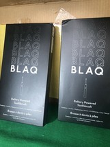 lot of 2 Blaq Battery Powered Black Toothbrush 2Handles+4brush+4Batterie... - $24.99