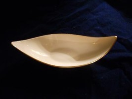 Lenox Ivory with 24K Gold Trim Curved Boat  Condiment Candy  Dish -USA - $14.80