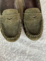 Franco Sarto Suede Flat Shoes Size 7.5 Arlie Leather Slip On Loafers Oli... - $19.00
