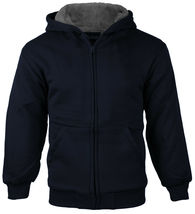 Boys Kids Toddler Athletic Soft Sherpa Lined Fleece Zip Up Hoodie Sweater Jacket image 5
