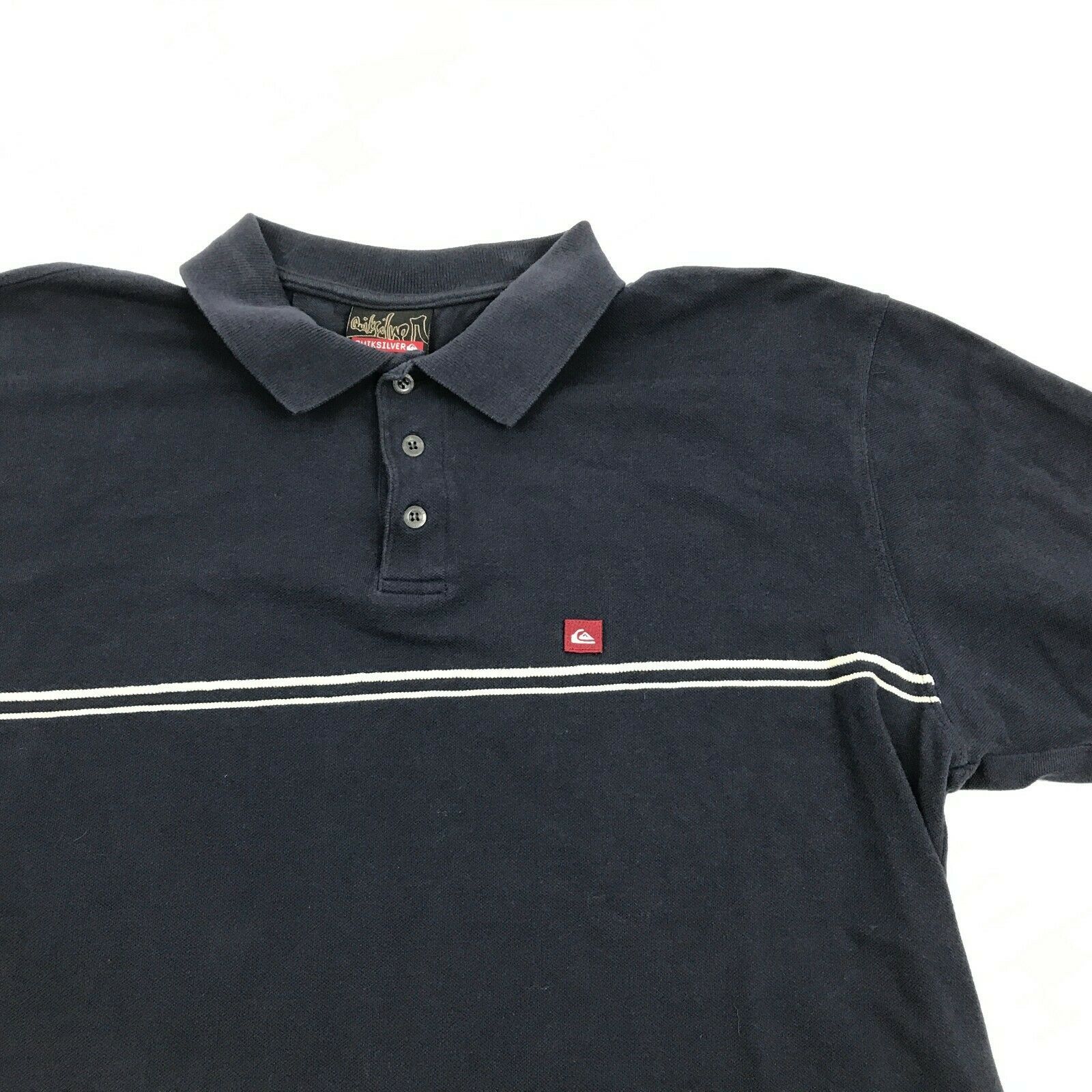 VINTAGE Quicksilver Polo Size Extra Large XL Navy Blue Short Sleeve ...