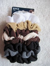 8 Goody Ouchless Gentle Scrunchie Elastic Ponytailer Hair Bands Soft Fabric Java - $10.00