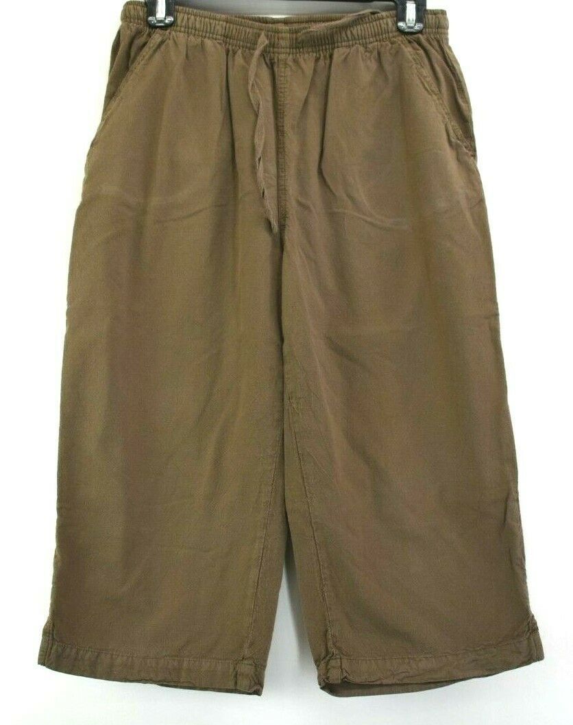 Erika Women's Petite Medium Elastic Waist Drawstring Capri Length Pull