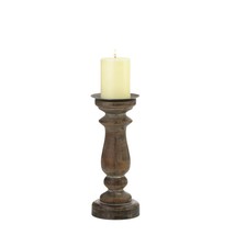 Short Antique-Style Wooden Candle Holder - $30.41