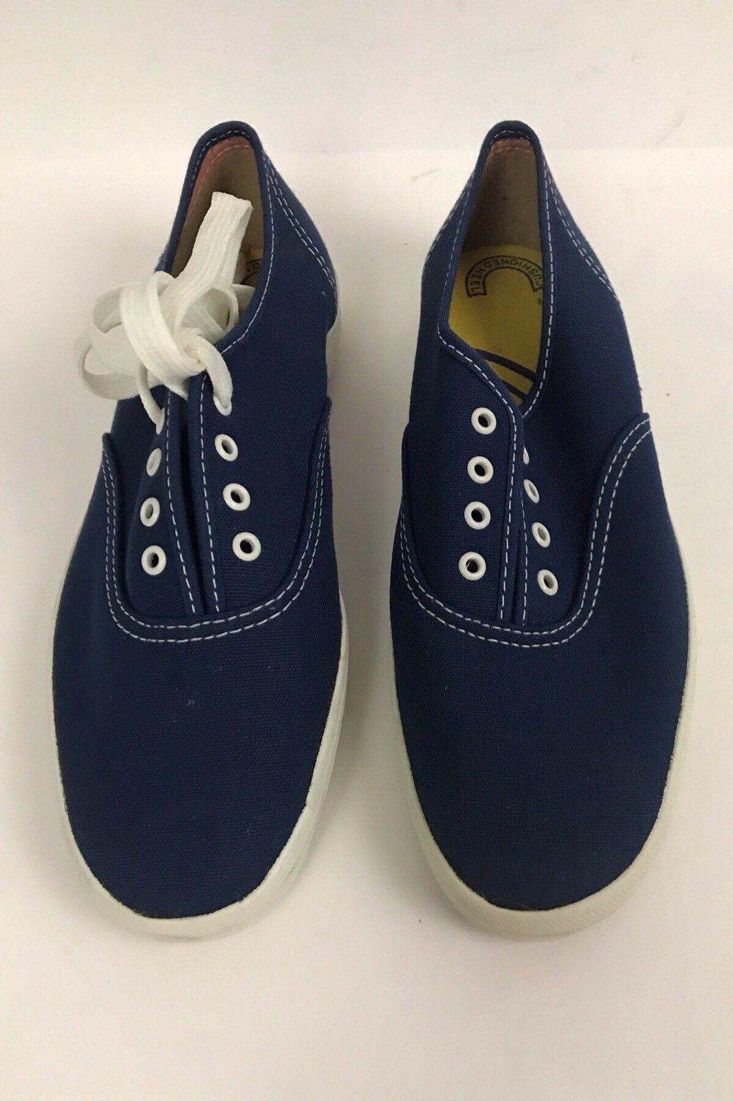 1980s Keds Tennis Shoes / Unworn Navy Blue Canvas Cotton Oxford Shoes 6 ...