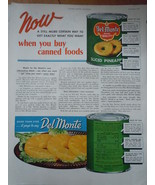 Vintage Del Monte Canned Sliced Pineapple  Print Magazine Advertisements... - $6.99