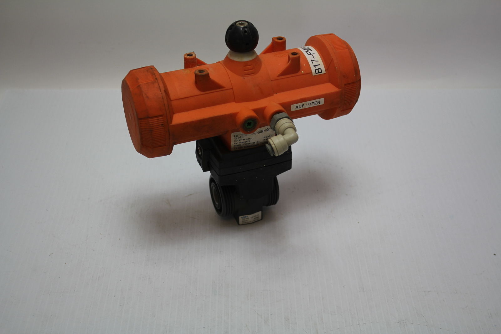 George Fischer 199.233.063 1/2" 546 PVC/EPDM N/C PA11 actuated Ball valve Used 