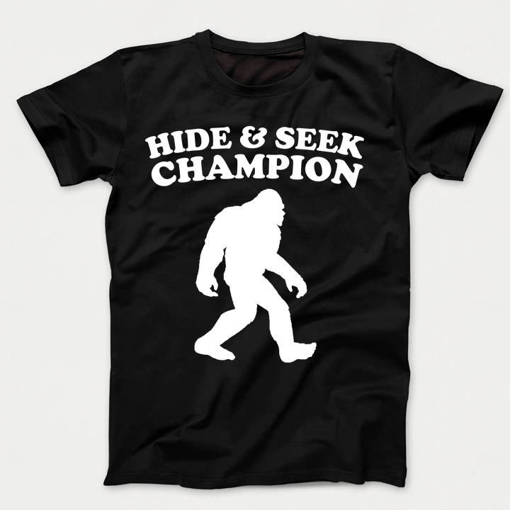 Bigfoot Hide And Seek Champion Funny Sasquatch Kids T-Shirt - T-Shirts