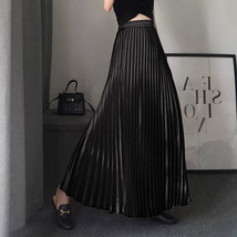  Black Pleated Long Skirt Womens Pleated Skirt Outfits Plus Size - Dressromantic image 1