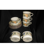 Mikasa Garden Harvest Fruit Flat Cup and Saucer Set of 6 Coffee - $28.50