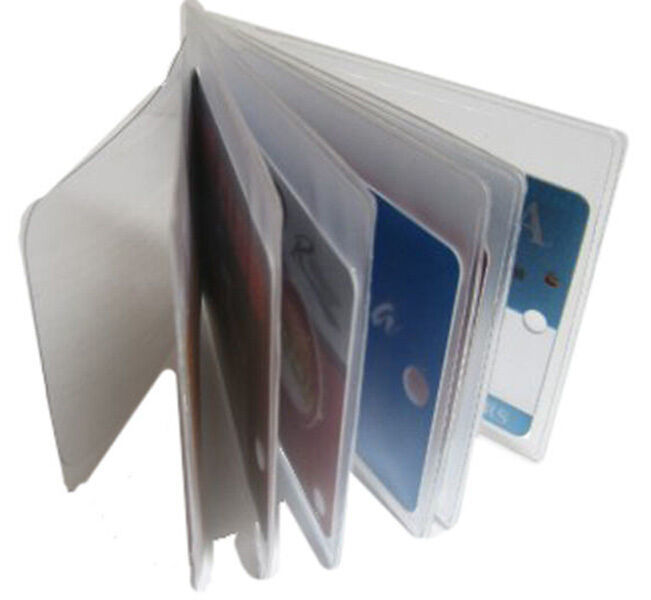 2 Clear Sleeves Plastic 6 page Insert Replacmet Credit Card Holder