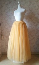 Apricot Floor Length Tulle Skirt 6-Layer Puffy Tulle Skirt Plus Size Wedding image 5