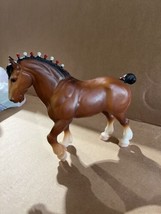 Breyer Clydesdale Stallion horse Brown Model figure Red White Bobs Cropped Tail - $24.70