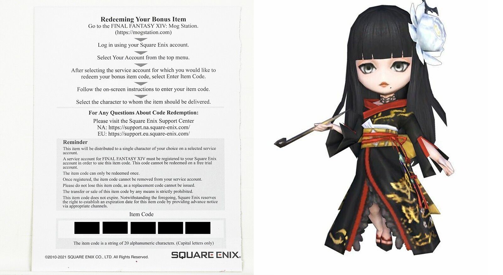 Final Fantasy XIV 14 Yotsuyu Wind Up Minion Code Card Minions Mount