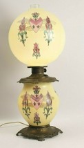 Gone With The Wind Converted Oil Lamp Hand Painted Signed Rewired Huge  - $547.90