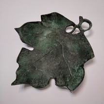 Metal Grape Leaf Trinket Dish, Vintage 8", Mediterranean decor image 2