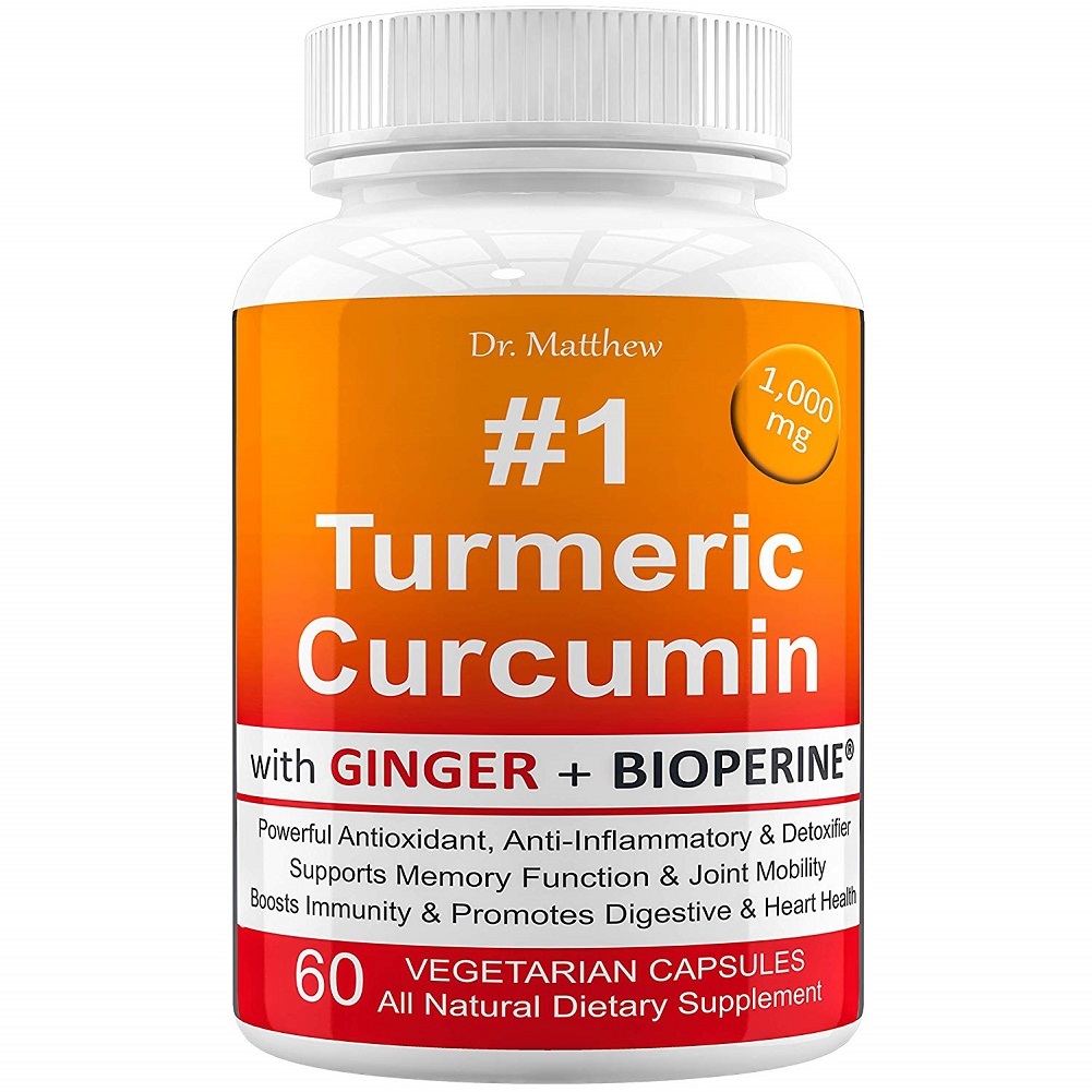 Turmeric Curcumin with BioPerine Black Pepper and Ginger 15X High Potency 60Caps