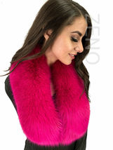 Arctic Fox Fur Stole 43' (110cm) Saga Furs Fox Collar Pink Fur Scarf image 3