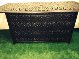 Outdoor propane fire pit table Elisabeth bar stools cast aluminum furniture image 7