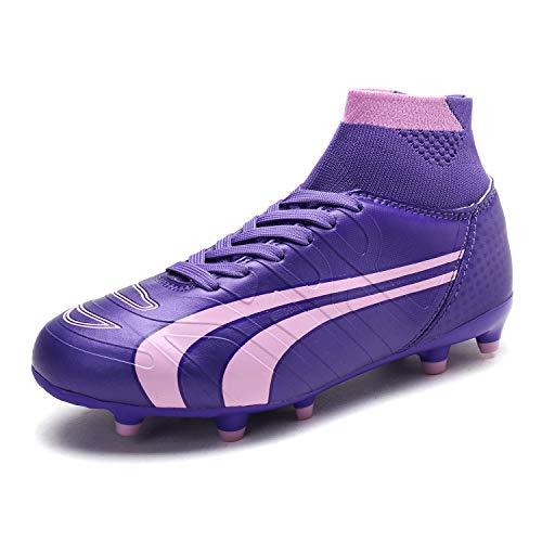 DREAM PAIRS Little Kid 160862-K Purple Pink Soccer Football Cleats Shoes - 3 M U - Men