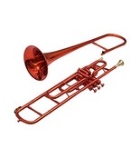 Bb Low Pitch Brass Musical Instrument Valve Trombone red Made Brass With... - $226.00