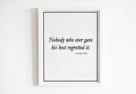 George Halas Nobody  Wall Art Decor Print Poster Famous Quote UNFRAMED - $6.99+