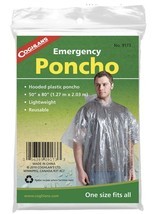 Coghlans Emergency Lightweight Reusable Hooded Rain Poncho 50&quot; X 80&quot; - $5.63