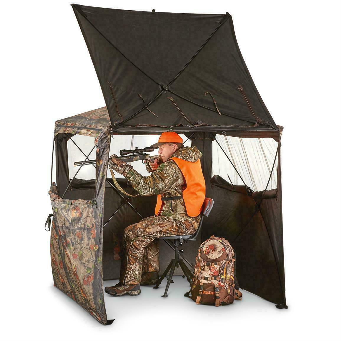 Portable Ground Hunting Blind Flip Up Door Wheel Chair Handicap