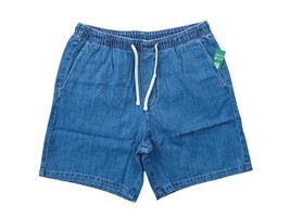 GAP Jeans Mens M Light Blue Wash 6.5" Elastic Waist Drawstring Denim Easy Shorts - $18.99