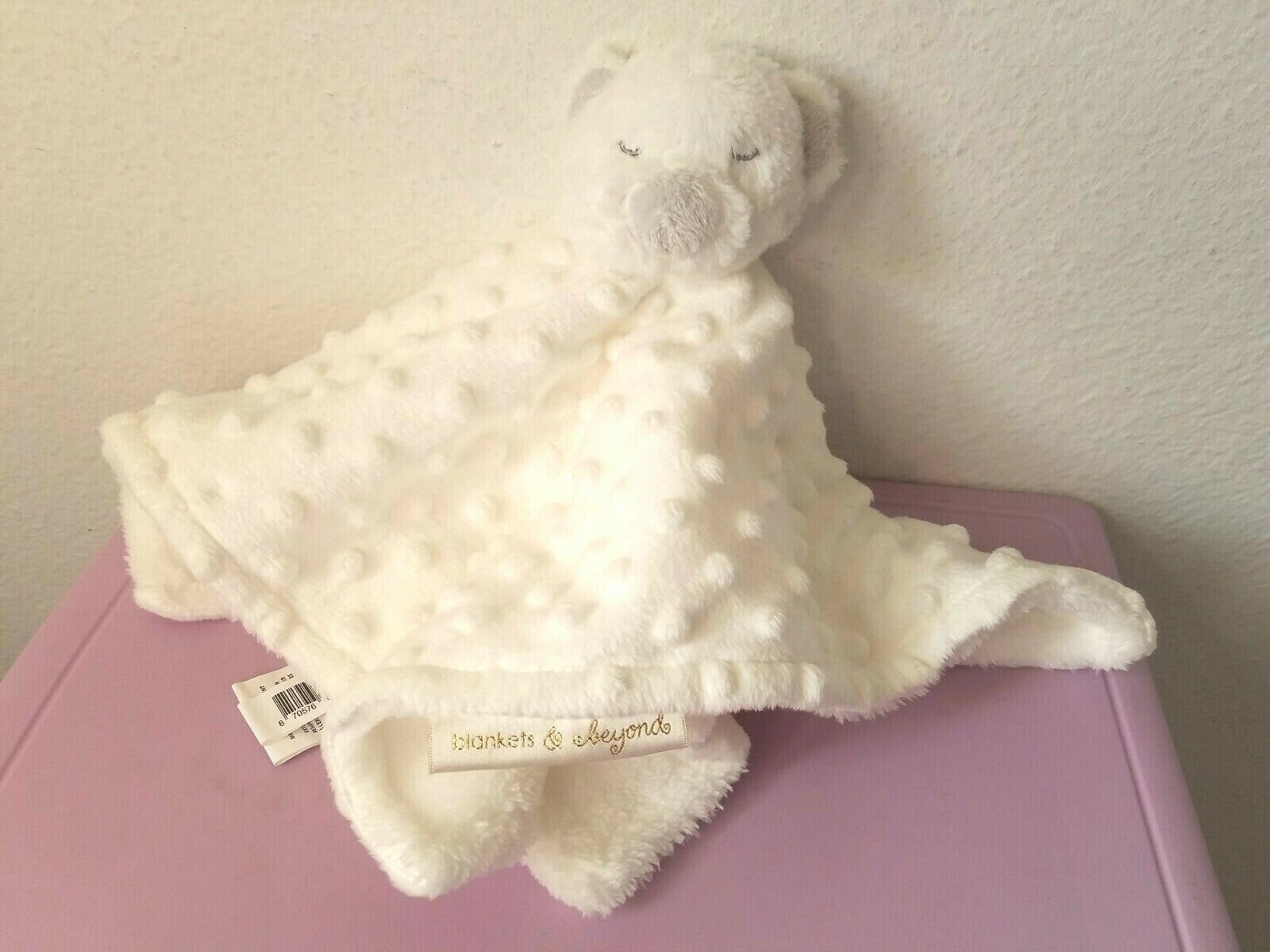 Blankets And Beyond White Bear Baby Security Blanket Minky Dot Bumps