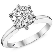 2CTW Womens Unique 14K WG Forever Brilliant Moissanite Solitaire Engagement Ring - $1,132.54