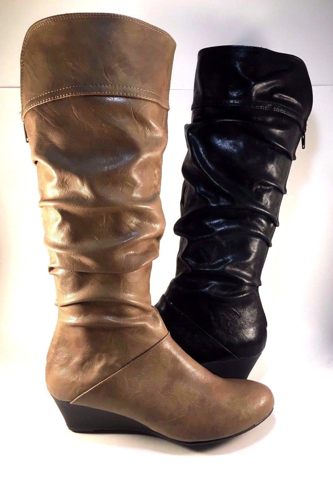 Image of Cliffs by White Mountain Dateline Slouchy Wedge Knee High Boots Choose Sz/Color