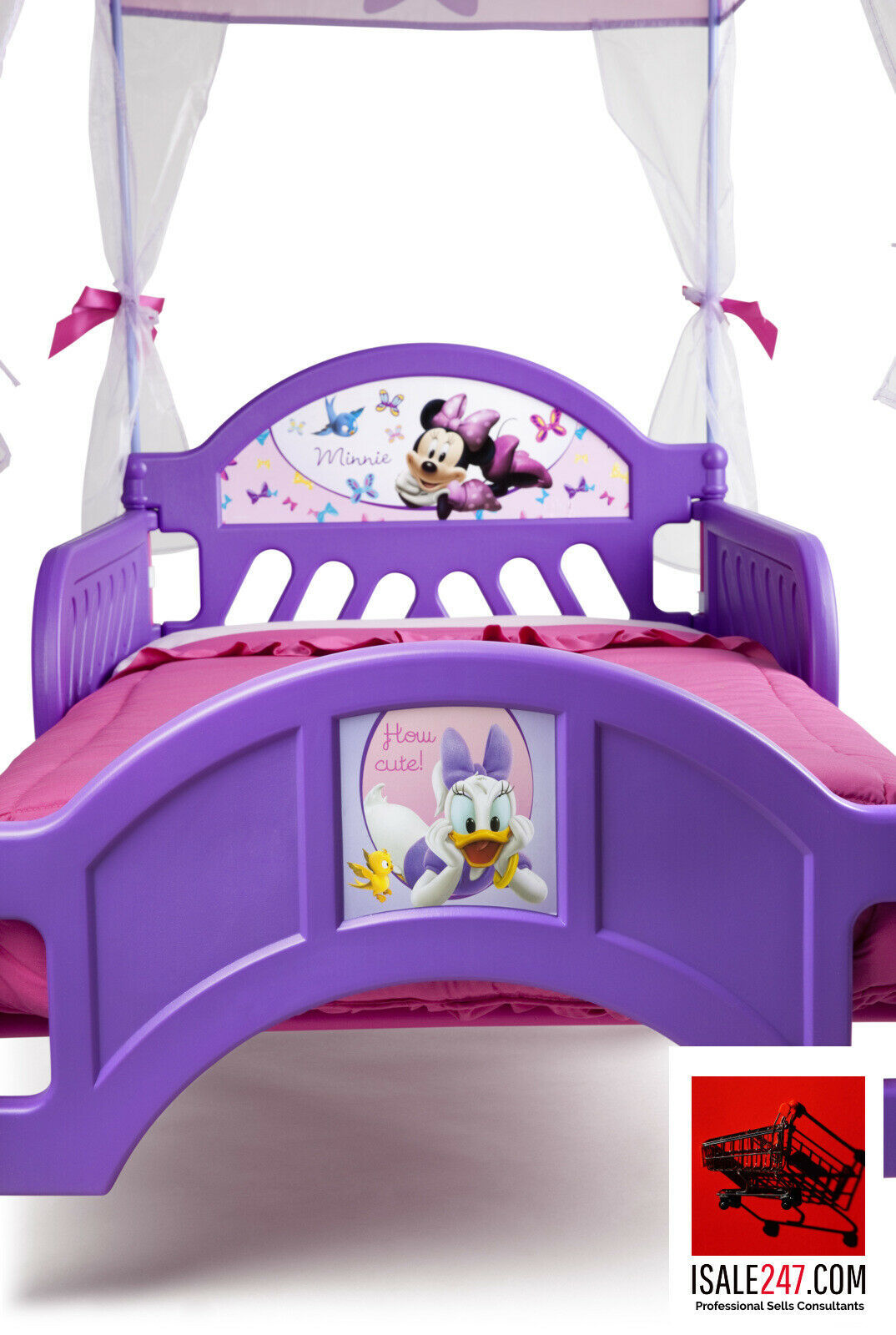 Delta Children Disney Minnie Mouse Plastic Toddler Canopy Bed Purple