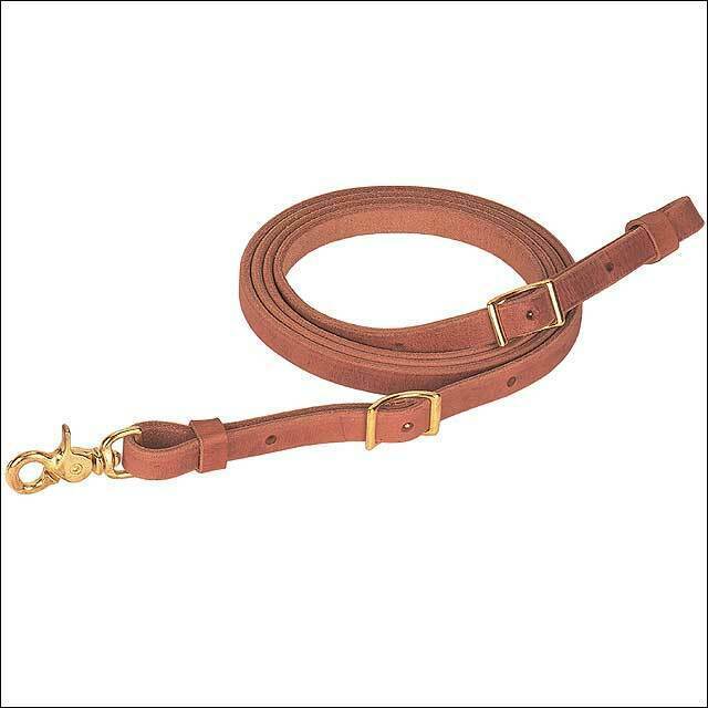 1/2 X 7' Weaver Harness Leather Flat Horse Single Ply Roper Reins Oak Russet U-