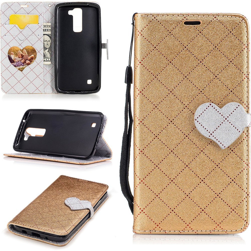 LG K8 Case, LG Escape 3 Case,XYX Love Buckle Contrast Color Leather Folio Flip C