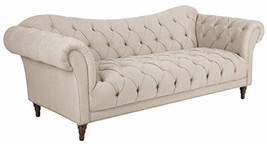 Homelegance St. 92&quot; Claire Fabric Chesterfield Sofa, Almond Brown - $1,645.19