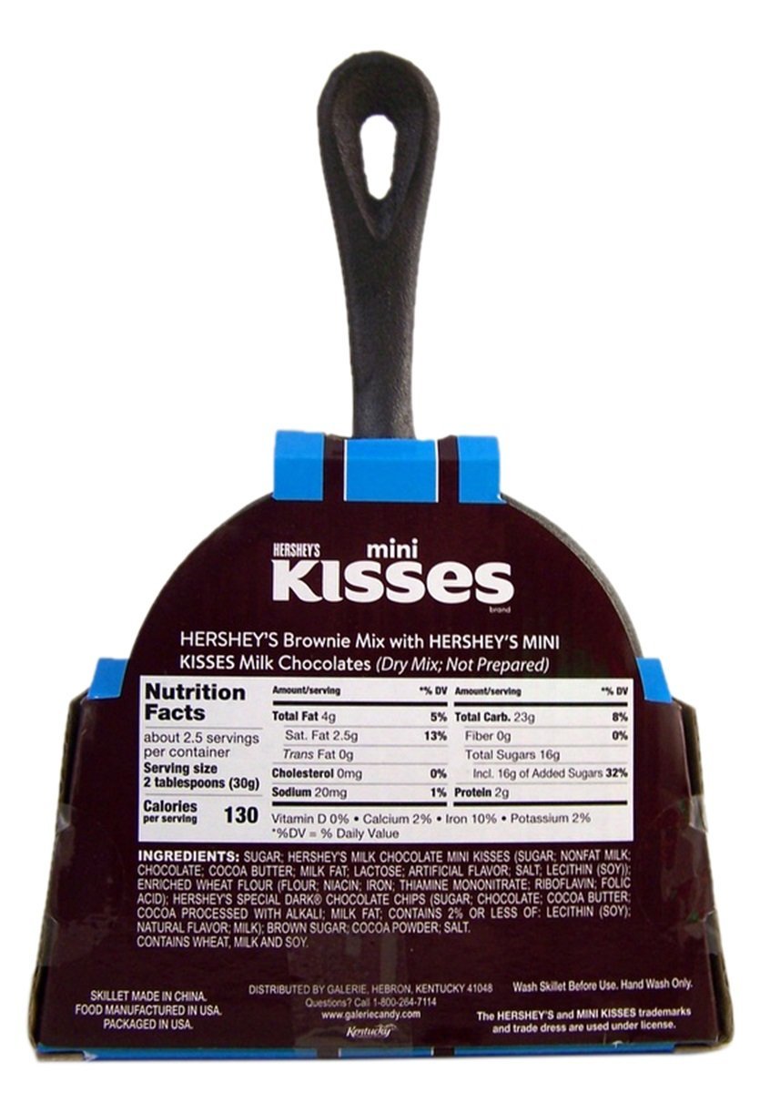 Hershey's Brownie Cast Iron Skillet with Mini Kisses Brownie Mix, 5