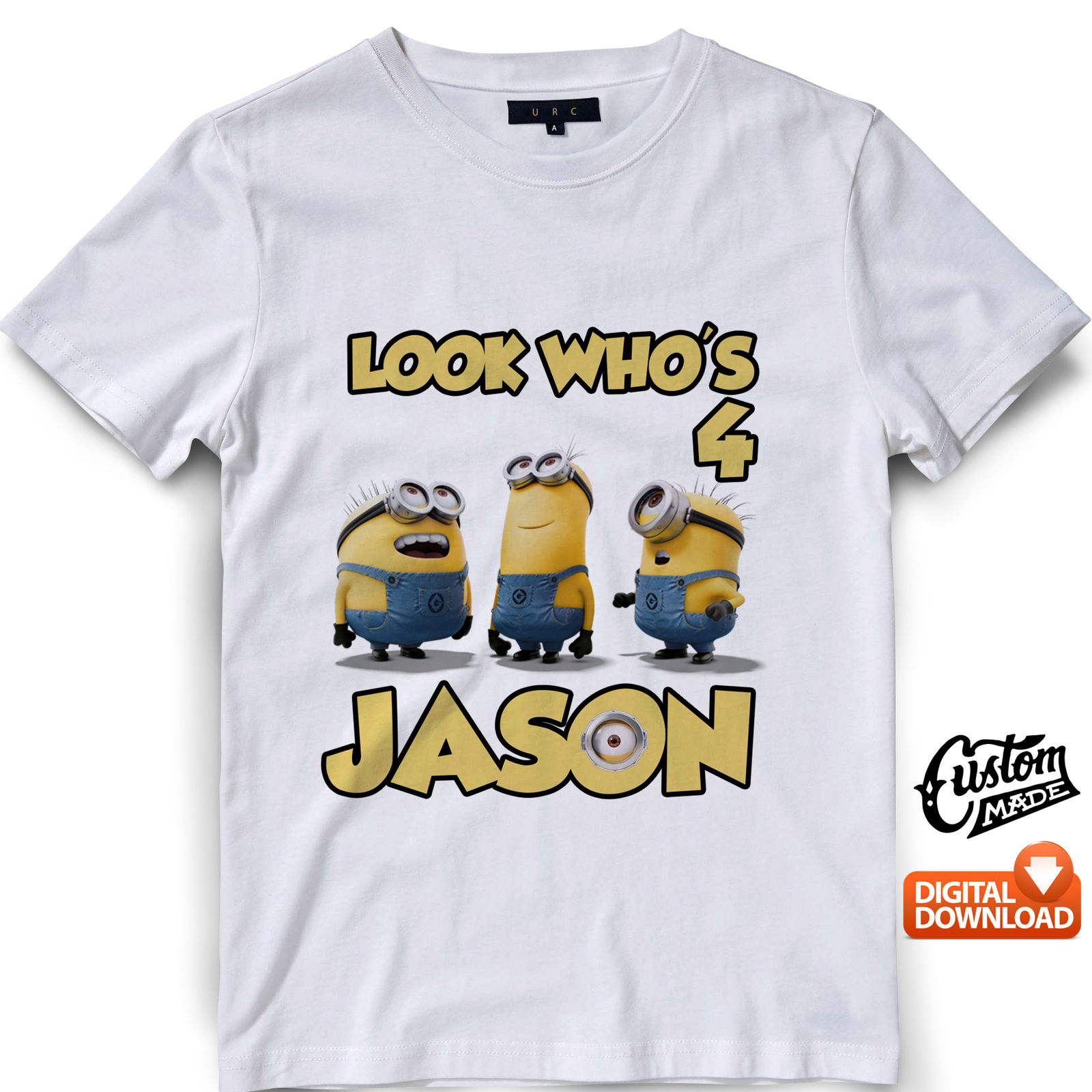 DIGITAL FILE, Minion Birthday Shirt, Minion Iron On Transfer
