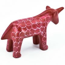 Vaneal Group Hand Carved Kisii Soapstone Red Unicorn Figurine Made in Kenya image 4
