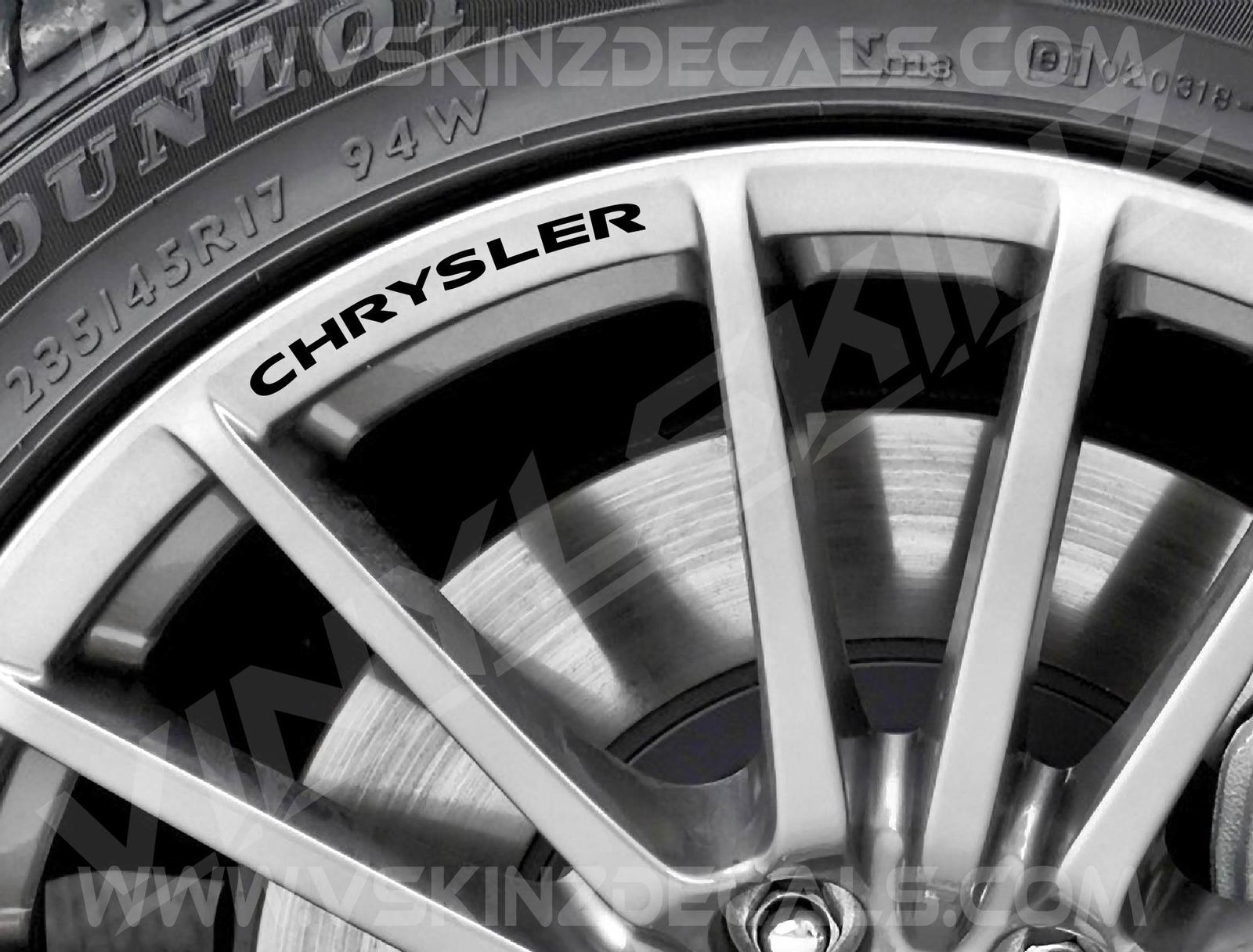 Chrysler Logo Wheel Rim Decals Kit Stickers Premium Quality 11 Colour PT Cruiser