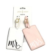 2 JADE &amp; DEER Luggage Tags - Mr. Mrs. Just Married Wedding Travel Passpo... - $12.35