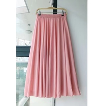 Blue Long Chiffon Skirt Women Summer Chiffon Skirt Chiffon Beach Skirt image 7