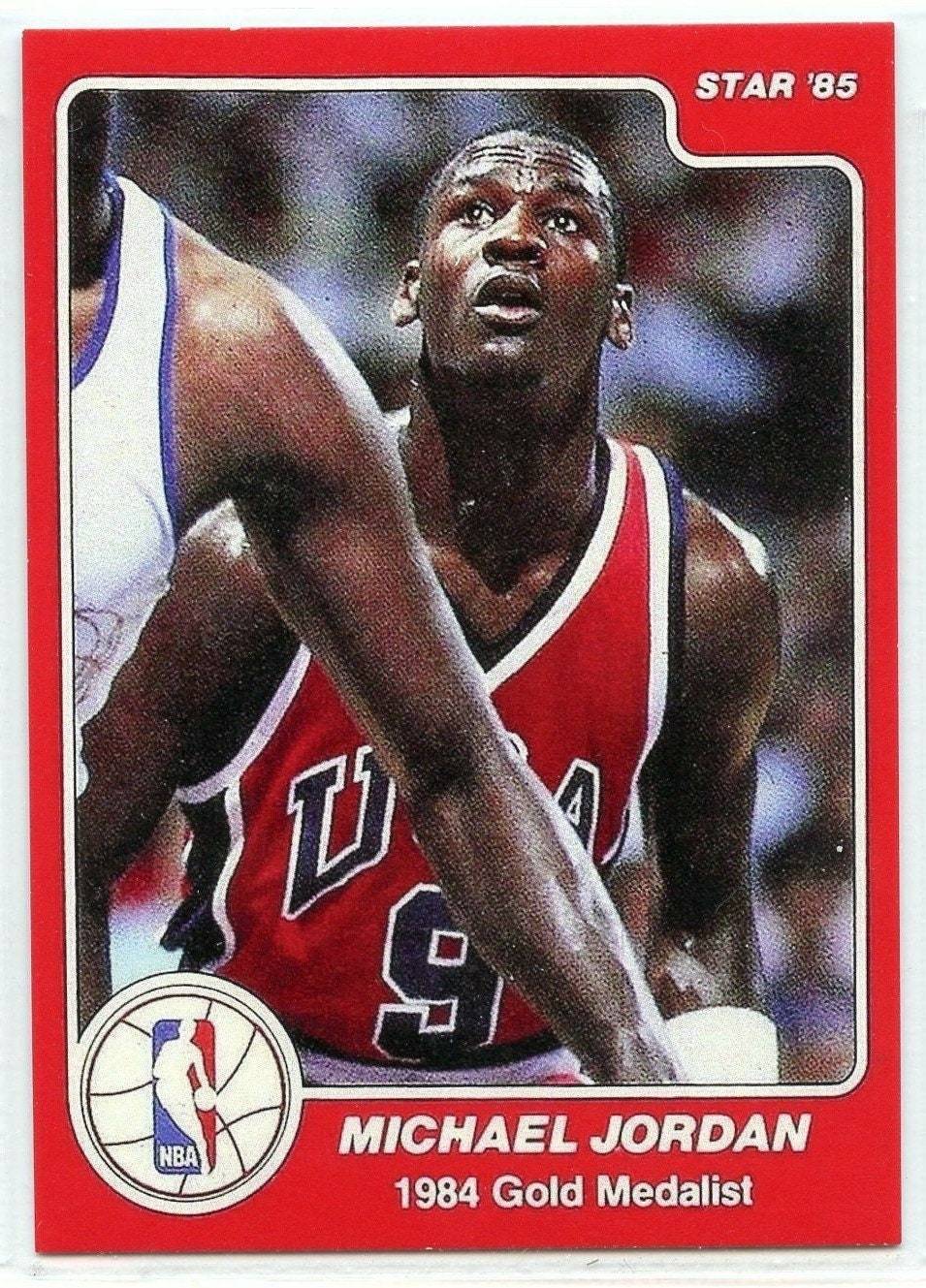 1985 Star #195 Michael Jordan reprnt mint Gold Medalist 1984 Olympics ...