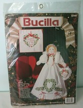 Vintage 1993 Bucilla Pillowcase Christmas Doll Stamped Embroidery Kit 83105 NIP - $22.50