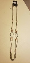 Paparazzi Long Necklace & Earring Set (New) #763 Double Chain & Pink Pearls - $7.61