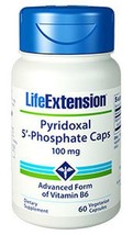 THREE BOTTLES $12.75 Life Extension Pyridoxal 5-Phosphate Caps 60 caps image 2