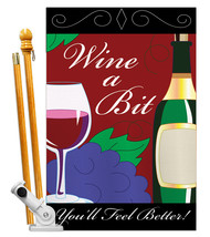 Wine - Applique Decorative Pole Bracket House Flag Set HS117016-P2 - $64.97