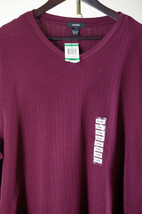 Alfani Mens L Sweater Burgundy V-Neck Pullover Cotton Long Sleeves Shirt New - $24.48
